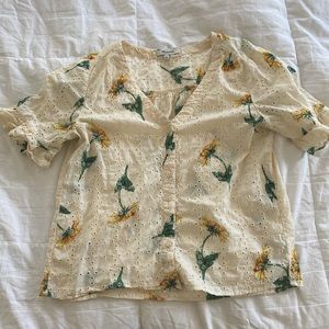 Madewell Daisy Embroidered Eyelet Top